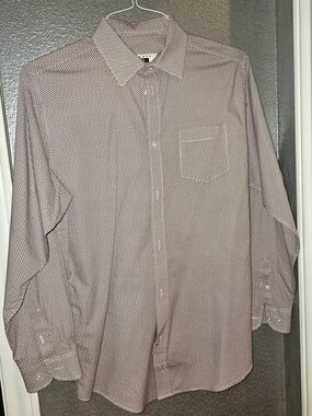 Boys Joseph Abboud Burgundy and White Micro-Pattern Button-Down Shirt